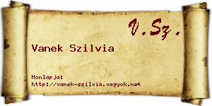 Vanek Szilvia névjegykártya