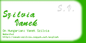 szilvia vanek business card